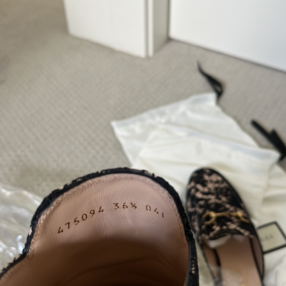 Gucci Princetown black and nude loafer slide mule - Picture 7 of 8